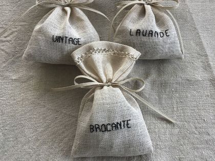 Hand embroidered lavender bags