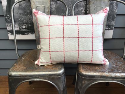Antique French linen cushion